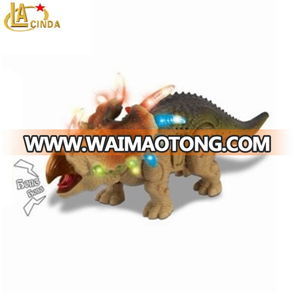 2018 Dinosaur figures battery operation Triceratops with light with sound promotional items for marketing