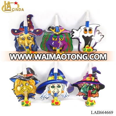 Promotional Halloween small gift kids paper toys colorful paper pipe happy Party Holiday toys